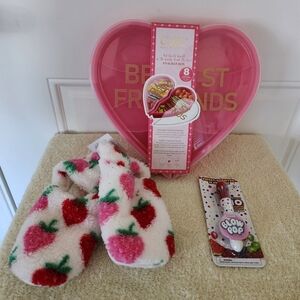 Bundle Of BFF Snack Box, Slippers, And Pen, All NWT